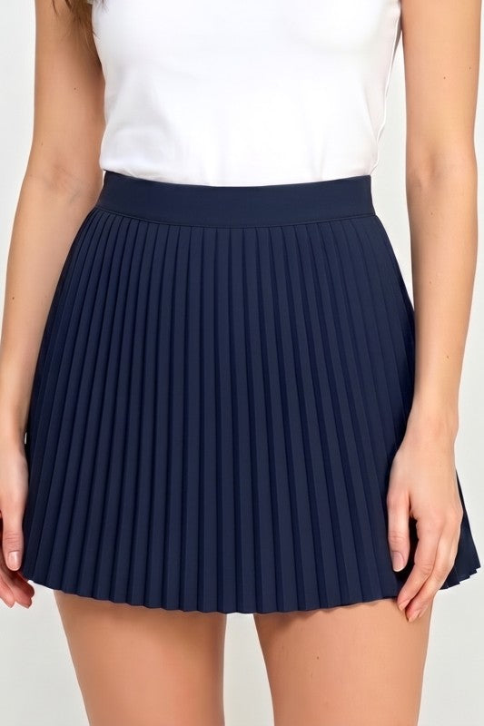 NPS001 Varsity Pleated Skort – Sporty A-Line Style