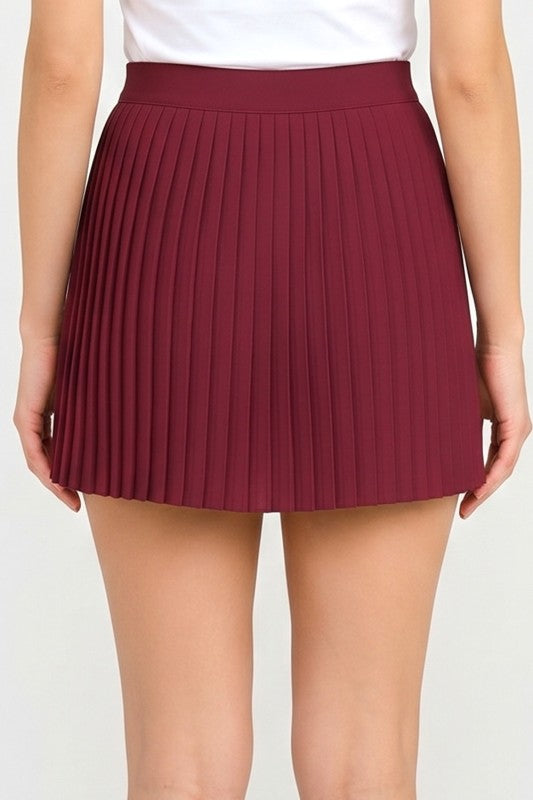 NPS001 Varsity Pleated Skort – Sporty A-Line Style