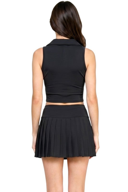TS105SET Varsity Tennis Skort Set – Sporty Active Style