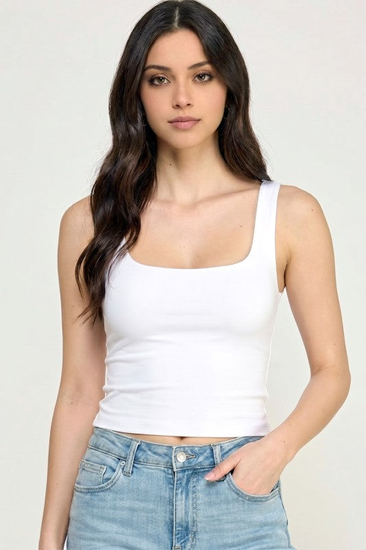 Double Layered Crop Tank – Stretch Sculpt Fit