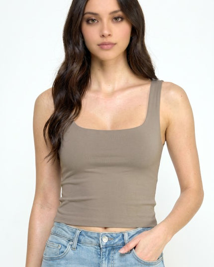Double Layered Crop Tank – Stretch Sculpt Fit