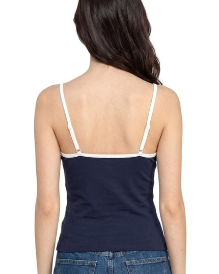 California Print Tank Top – Contrast Trim Casual Style