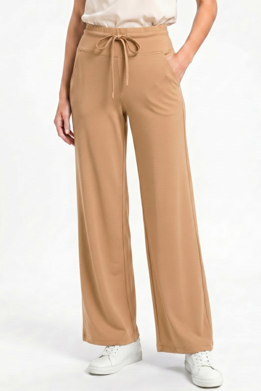 High Waist Straight Leg Pants – Drawstring Utility Style