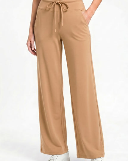 High Waist Straight Leg Pants – Drawstring Utility Style