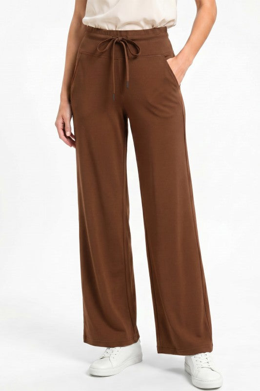 High Waist Straight Leg Pants – Drawstring Utility Style