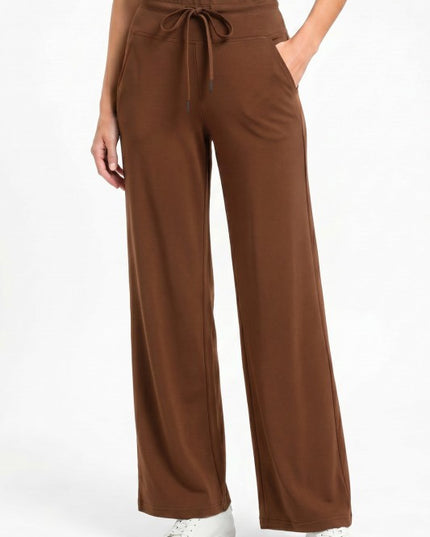 High Waist Straight Leg Pants – Drawstring Utility Style
