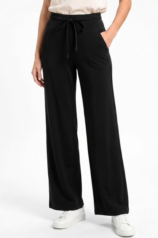 High Waist Straight Leg Pants – Drawstring Utility Style