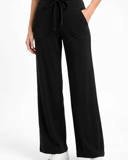High Waist Straight Leg Pants – Drawstring Utility Style