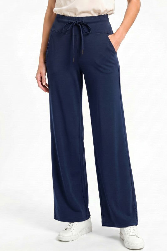 High Waist Straight Leg Pants – Drawstring Utility Style