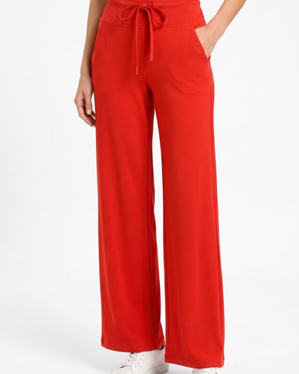 High Waist Straight Leg Pants – Drawstring Utility Style