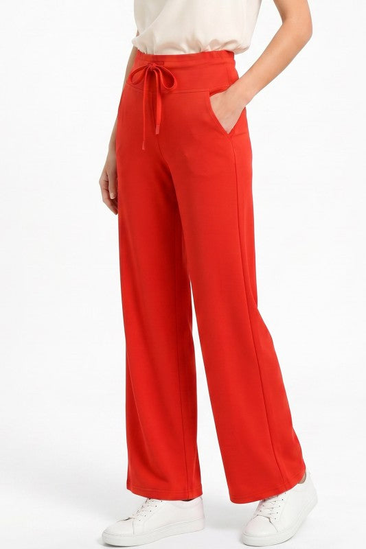High Waist Straight Leg Pants – Drawstring Utility Style