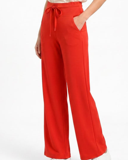 High Waist Straight Leg Pants – Drawstring Utility Style