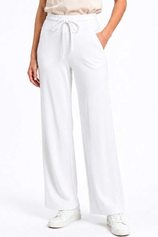High Waist Straight Leg Pants – Drawstring Utility Style