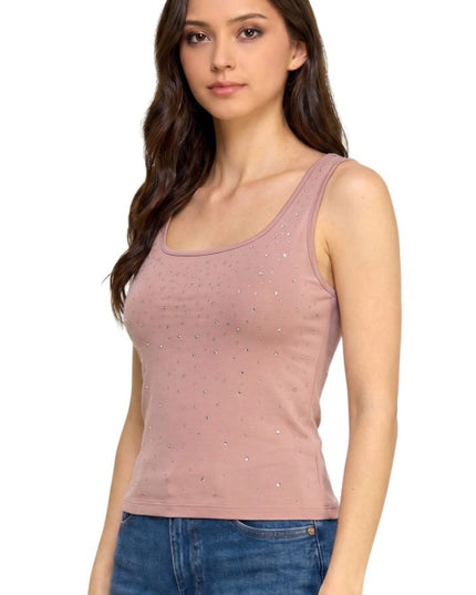 Rhinestone Tank Top – Glam Fit Statement Style