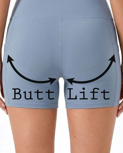 Activewear Yoga Shorts – High Waist Pocket Style