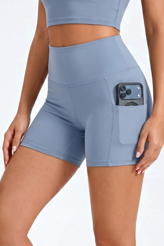 Activewear Yoga Shorts – High Waist Pocket Style