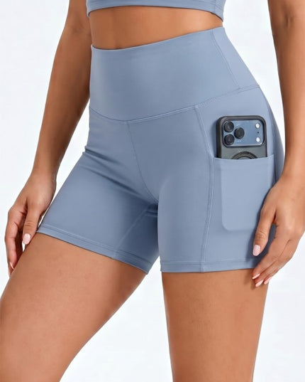 Activewear Yoga Shorts – High Waist Pocket Style