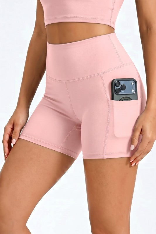 Activewear Yoga Shorts – High Waist Pocket Style