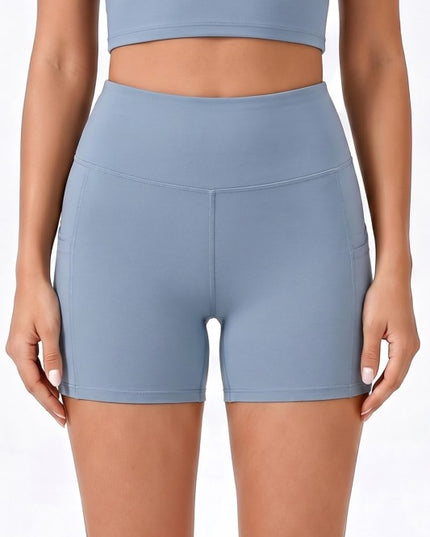 Activewear Yoga Shorts – High Waist Pocket Style