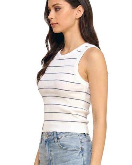 Ribbed Tank Top – Stripe Casual Everyday Style
