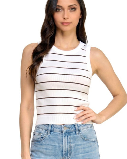 Ribbed Tank Top – Stripe Casual Everyday Style