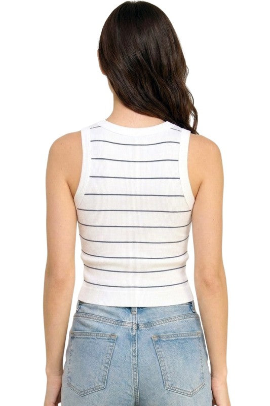 Ribbed Tank Top – Stripe Casual Everyday Style