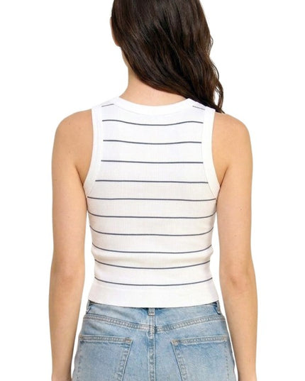 Ribbed Tank Top – Stripe Casual Everyday Style
