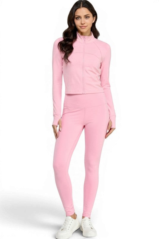 Active Yoga Set – Zip Jacket & High Waist Pants