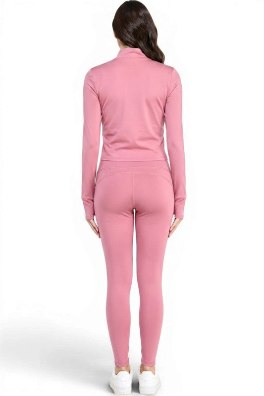 Active Yoga Set – Zip Jacket & High Waist Pants