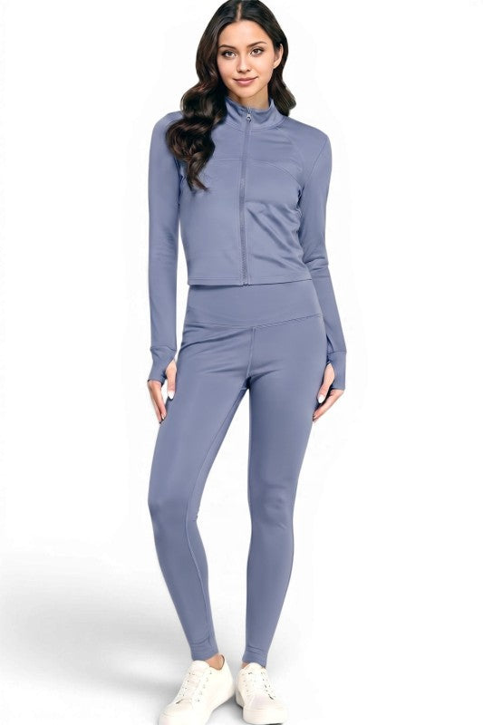 Active Yoga Set – Zip Jacket & High Waist Pants