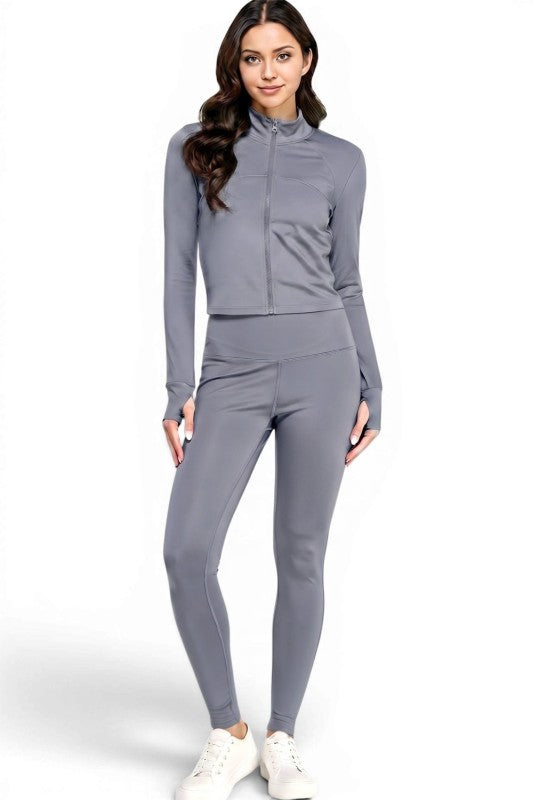 Active Yoga Set – Zip Jacket & High Waist Pants