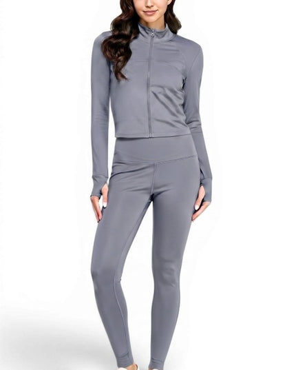 Active Yoga Set – Zip Jacket & High Waist Pants