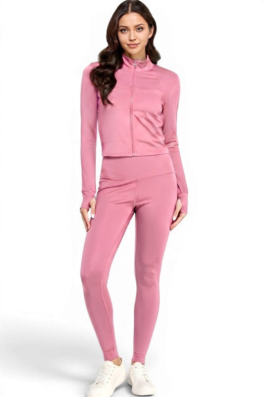 Active Yoga Set – Zip Jacket & High Waist Pants