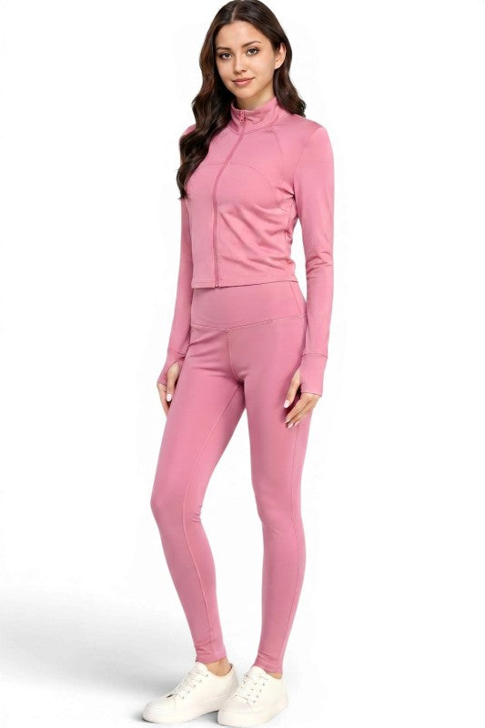 Active Yoga Set – Zip Jacket & High Waist Pants