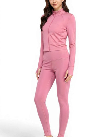 Active Yoga Set – Zip Jacket & High Waist Pants