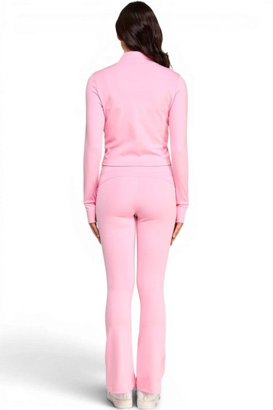 Active Flare Pants Set – Zip Jacket Athleisure Style