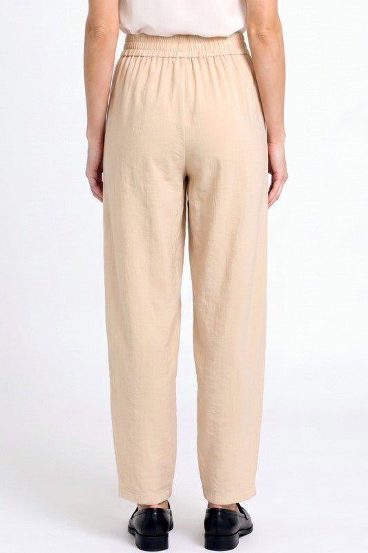 Fiber Linen Hourglass Pants – Elastic Waist Comfort Fit