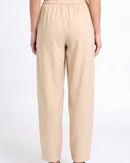 Fiber Linen Hourglass Pants – Elastic Waist Comfort Fit