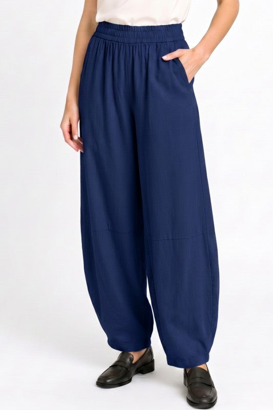 Fiber Linen Hourglass Pants – Elastic Waist Comfort Fit
