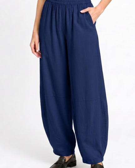 Fiber Linen Hourglass Pants – Elastic Waist Comfort Fit