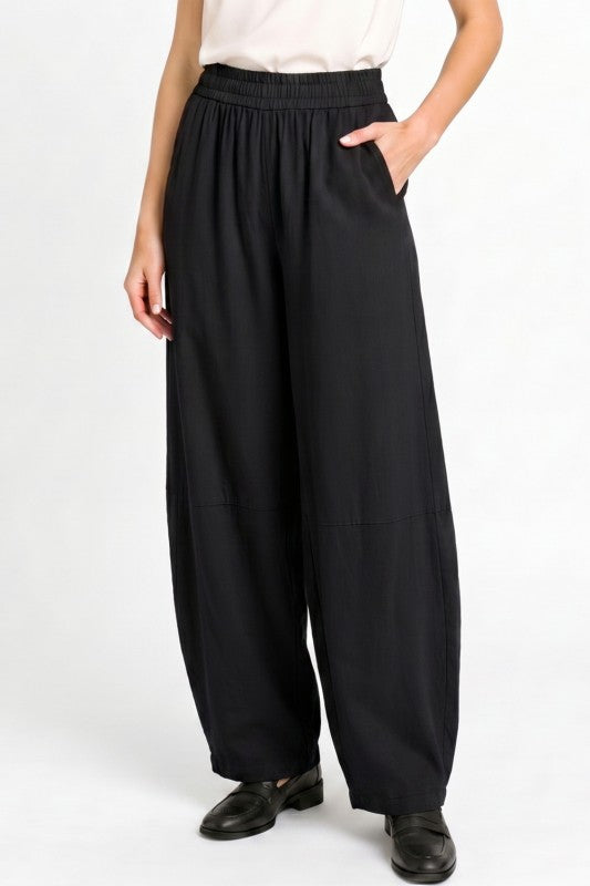 Fiber Linen Hourglass Pants – Elastic Waist Comfort Fit