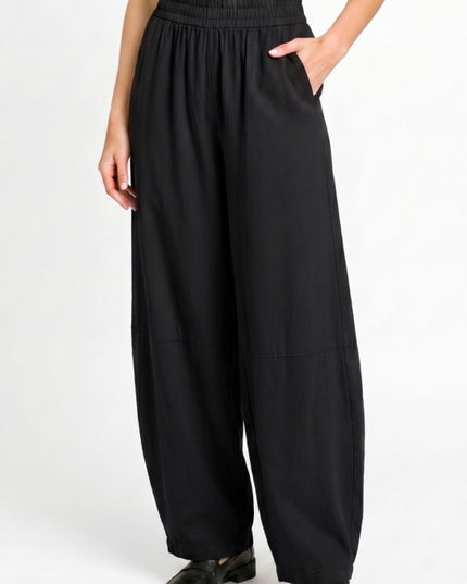 Fiber Linen Hourglass Pants – Elastic Waist Comfort Fit
