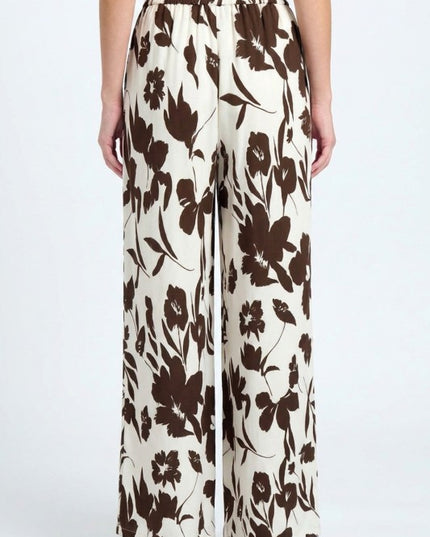 Floral Print Wide Leg Pants – Relaxed Fit Style