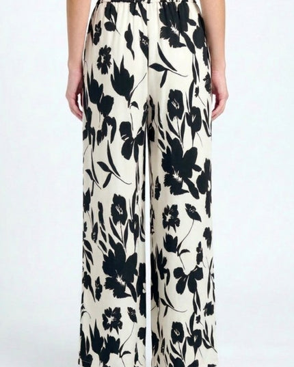 Floral Print Wide Leg Pants – Relaxed Fit Style
