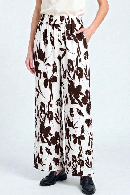 Floral Print Wide Leg Pants – Relaxed Fit Style