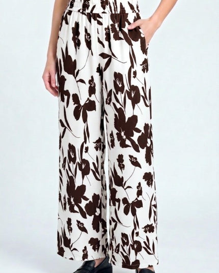 Floral Print Wide Leg Pants – Relaxed Fit Style