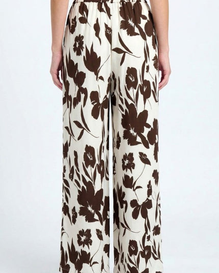 Floral Print Wide Leg Pants – Relaxed Fit Style