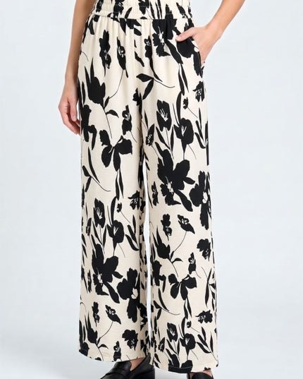 Floral Print Wide Leg Pants – Relaxed Fit Style