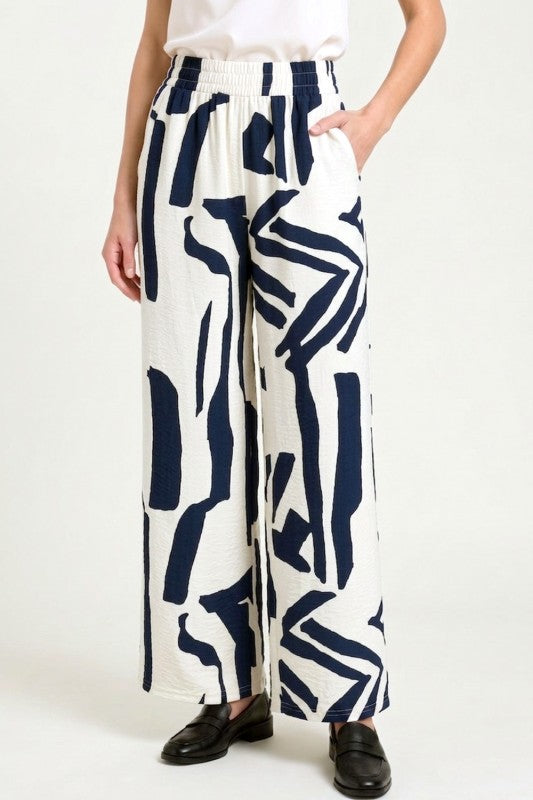 Plus Size Wide Leg Pants – Unique Print Draped Style