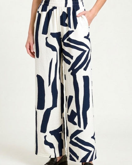 Plus Size Wide Leg Pants – Unique Print Draped Style